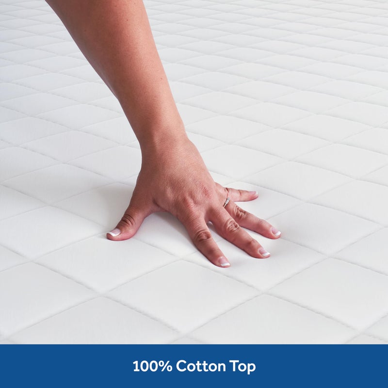 Sealy مرتبة سيلي الفاخرة 100% قطن بطبقة علوية ناعمة، ألياف إترنال لوف عالية الارتفاع، زوايا مرنة متينة، عمق 18 بوصة، قابلة للغسل في الغسالة، مقاس كوين، بيضاء - Image 2